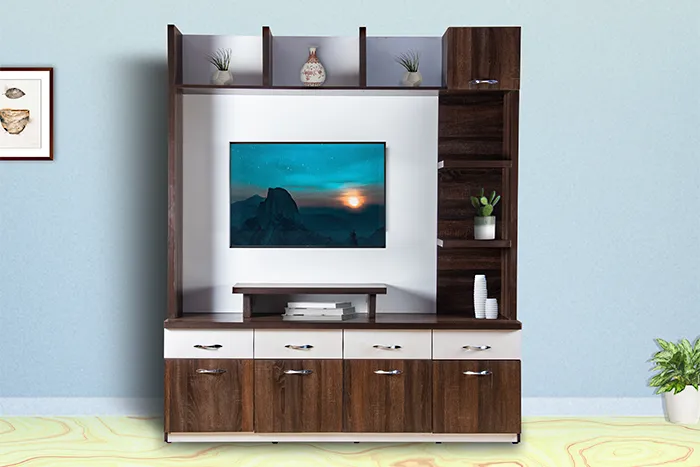 VIVDeal Oak Textured Dark & White Unit for TV